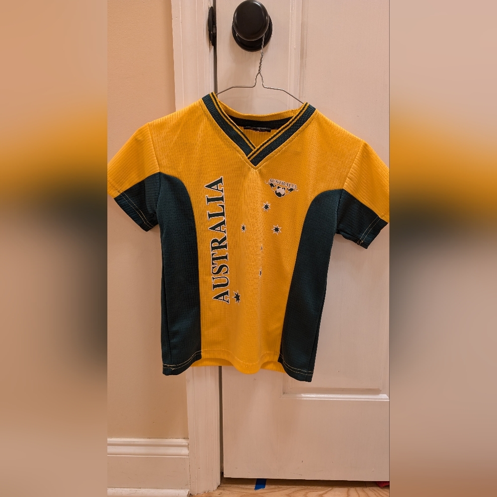 Australia kids soccer jersey- Yellow and Green
